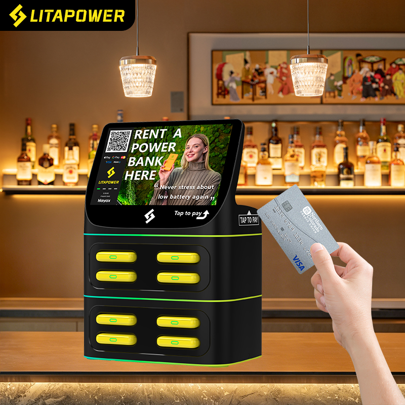 8-Slot Embedded POS Power Bank with Display Screen
