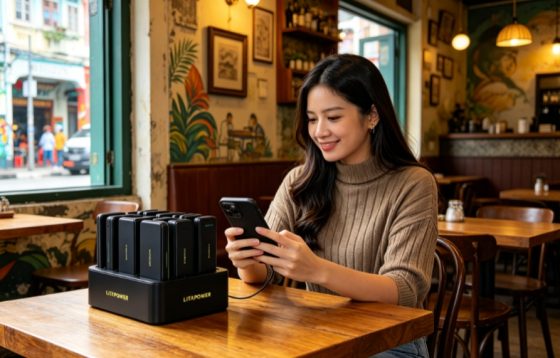 Bosnia shared power bank deployment in a restaurant scene layout for overseas market revenue generation and business operation optimization.
