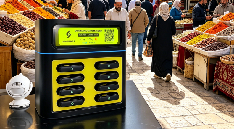 Street-side Israel shared power bank providing convenient mobile charging