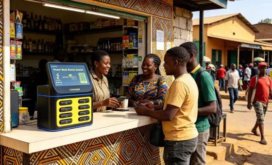 Power Bank Rental Rwanda small shop deployment with Litapower customized shared power bank station