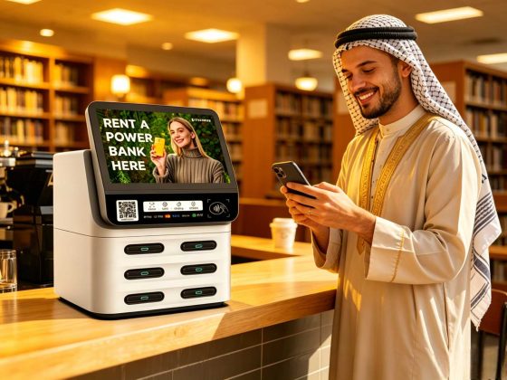 POS shared power bank cabinet deployed in Israel restaurants, cafes, and commercial environments for charging rental services