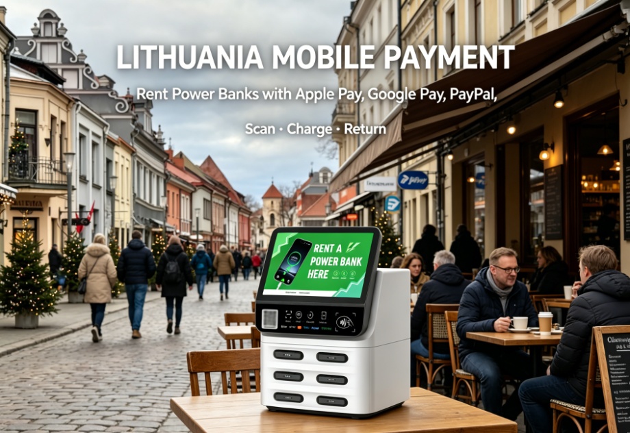 Successful integration of Lithuania shared power bank with local payment systems, enabling convenient rentals — Zhongdian Hexin solution.